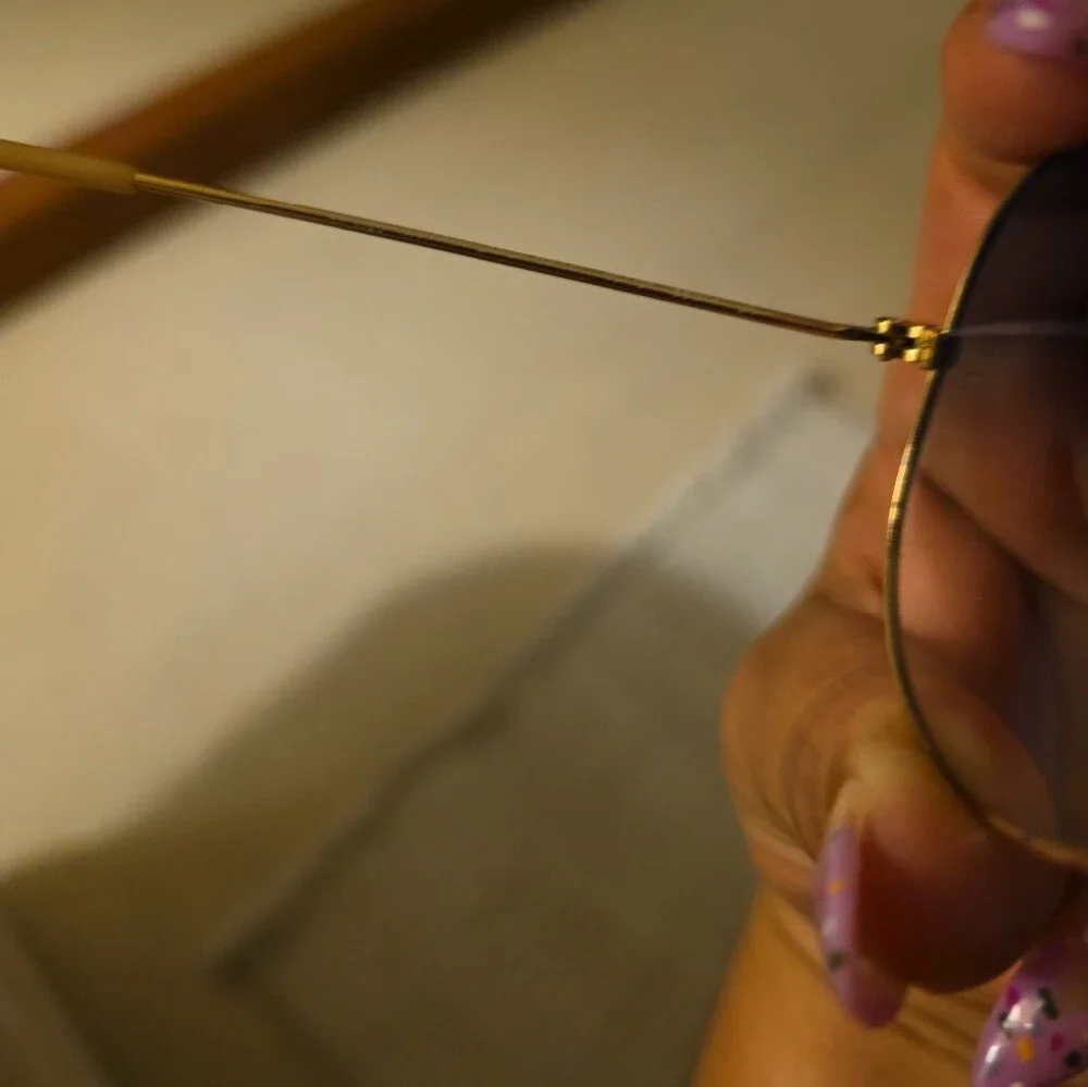 Ray-Ban Gold Frame Aviator Sunglasses with Blue Lens
